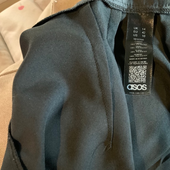 Asos Black 10 Wrap Midi Skirt with Side Tie Classic Minimalist Normcore Scandi - Picture 6 of 6